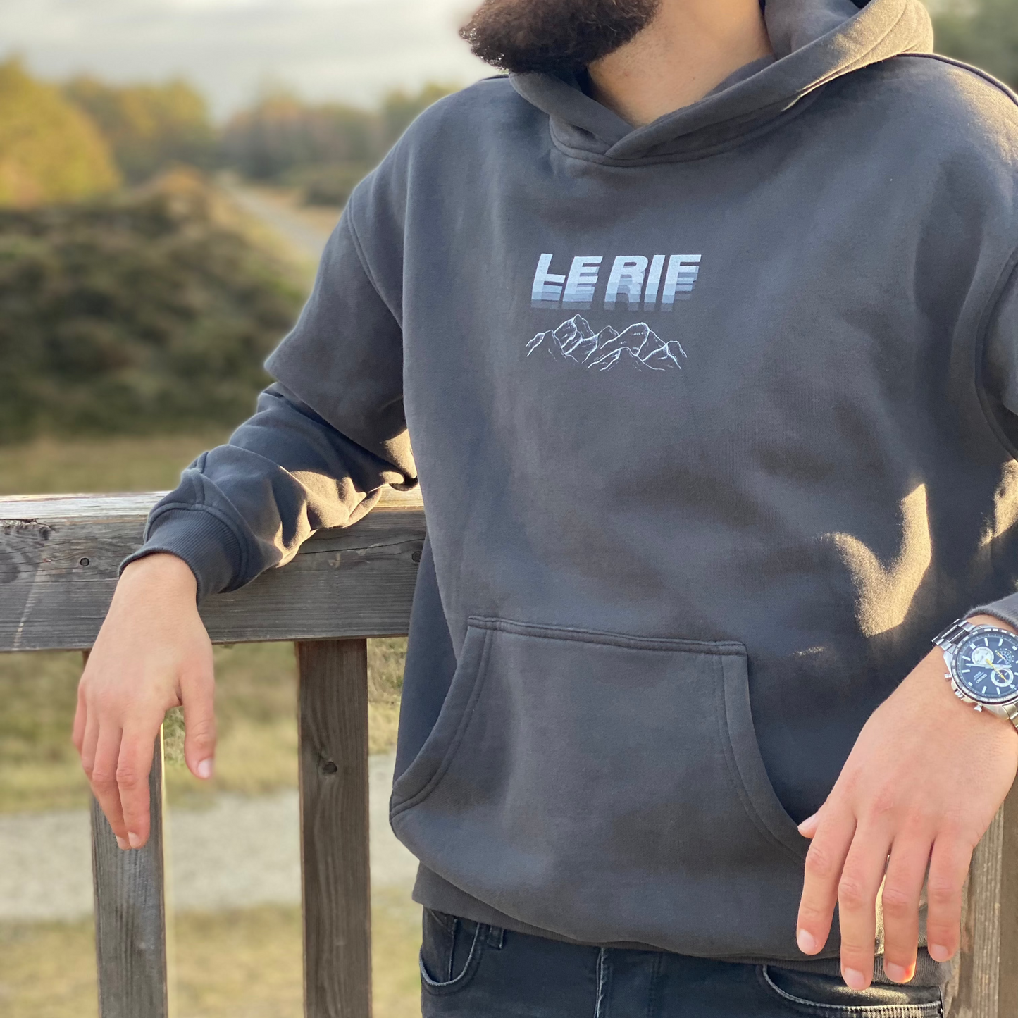 Le Rif Original Oversized Hoodie Dark Grey
