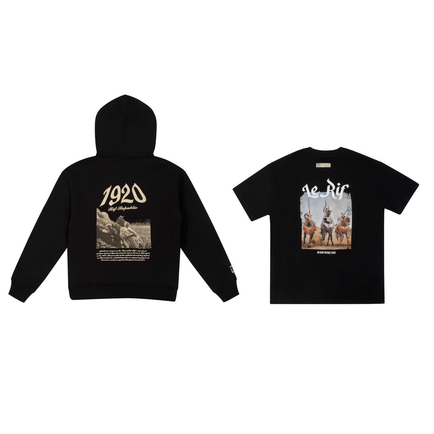 Zip Hoodie + Black Shirt