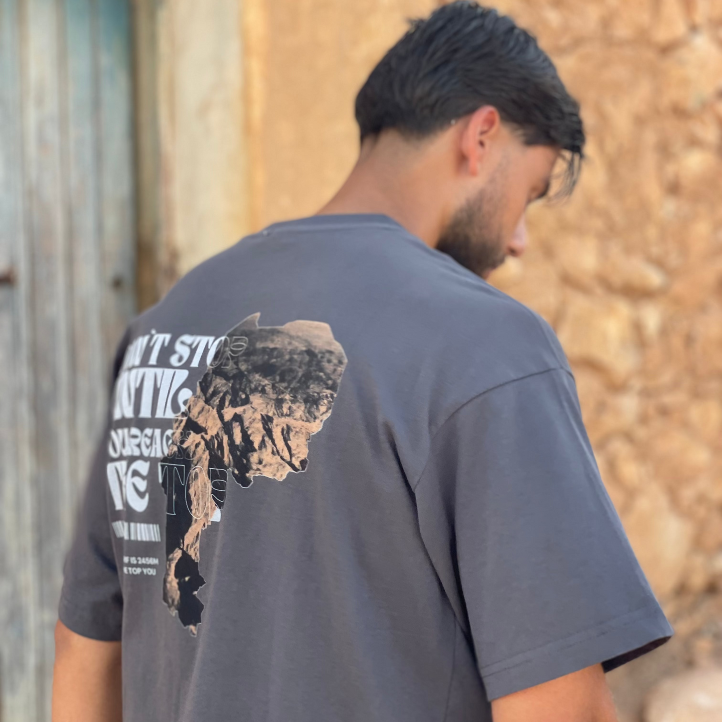 Le Rif Don't Stop Oversized Tee Grey