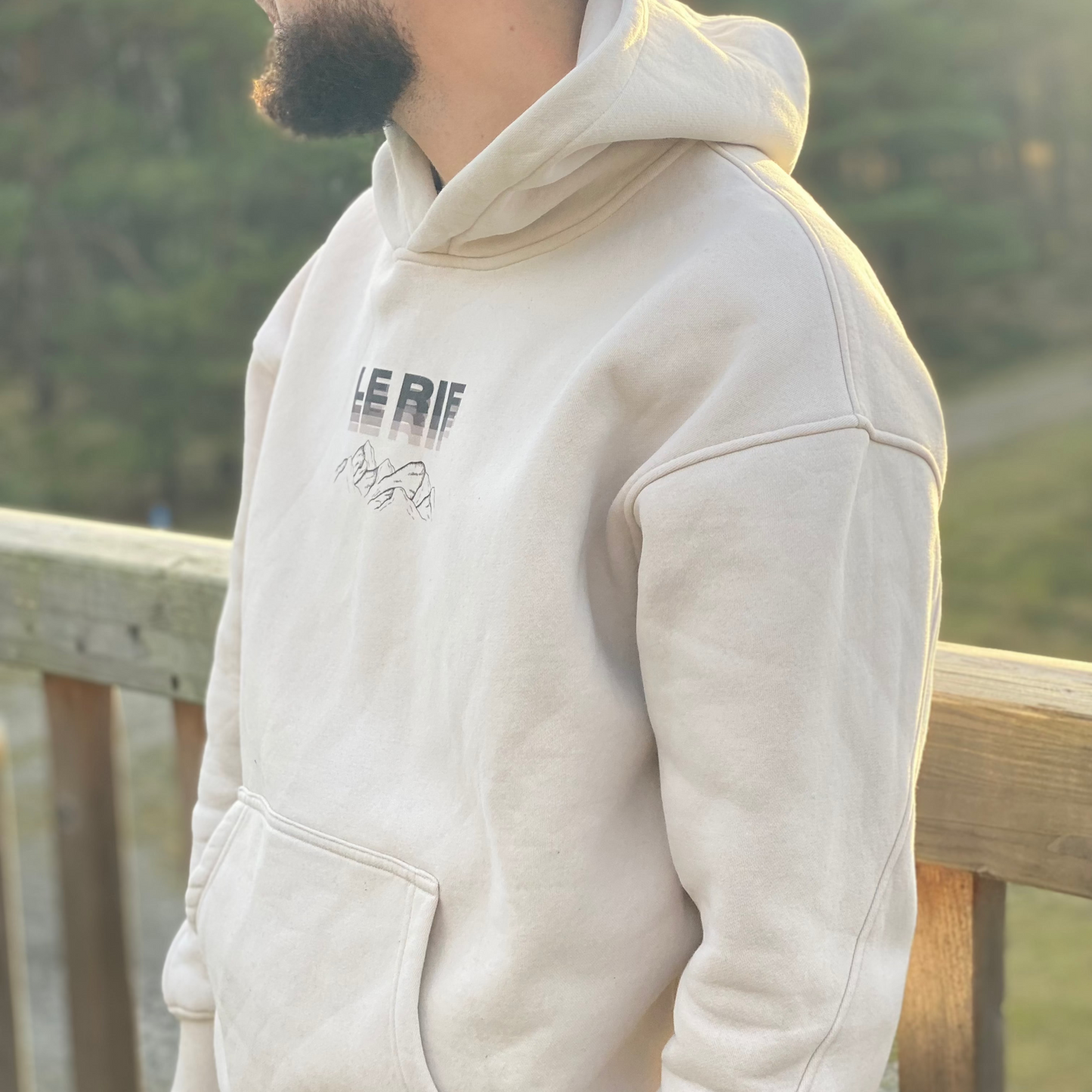 Sweat à capuche surdimensionné original Le Rif kaki clair
