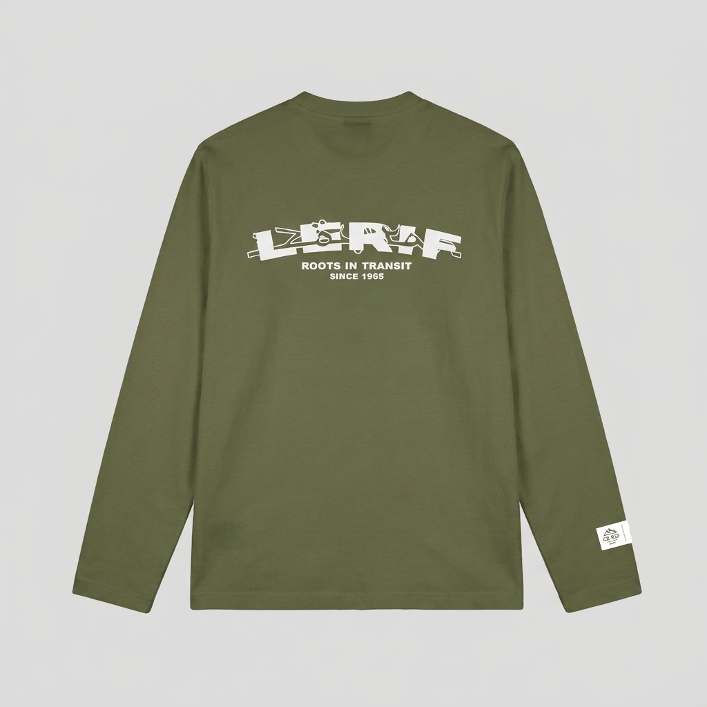 IZOURAN LONGSLEEVE | ZITOUN GREEN-WHITE